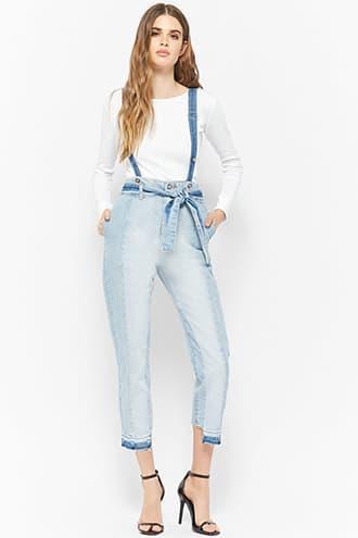 Forever21 Denim Suspender Overalls