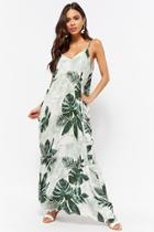 Forever21 Crinkled Palm Leaf Print Maxi Dress