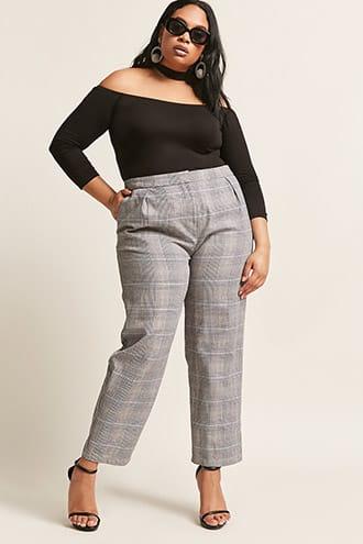 Forever21 Plus Size Glen Plaid Ankle Pants