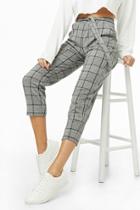 Forever21 Belted Houndstooth Capri Pants