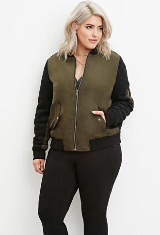 Forever21 Plus Love Graphic Bomber Jacket