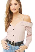 Forever21 Open-shoulder Henley Top