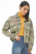 Forever21 Denim Button-front Camo Jacket