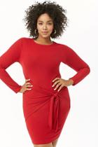 Forever21 Plus Size Ribbed Tie-front Dress