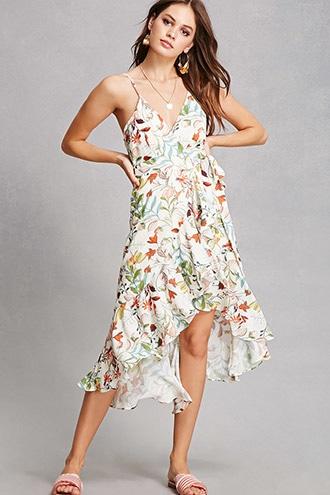 Forever21 Floral Crepe Wrap Dress