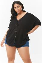 Forever21 Plus Size Slub Knit Button-front Top
