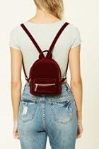 Forever21 Burgundy Velvet Mini Backpack