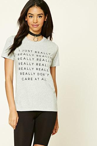 Forever21 Women's  Donatmt Care Graphic Tee