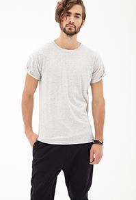 Forever21 Heathered Cuff-sleeve Tee