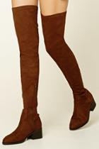 Forever21 Women's  Brown Thigh-high Faux Suede Boots
