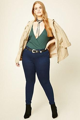 Forever21 Plus Women's  Indigo Plus Size Super Skinny Jeans