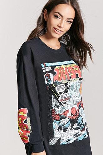 Forever21 Marvel's Spiderman Crew Neck Top