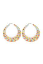 Forever21 Multicolor Straw-wrapped Hoop Earrings