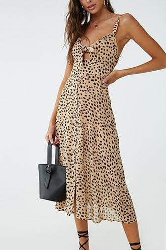 Forever21 Cheetah Print Tie-front Dress