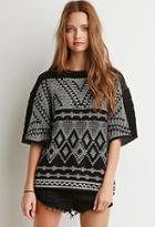 Forever21 Marled Diamond-patterned Sweater