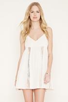 Forever21 Women's  Vanilla Lace-paneled Mini Dress