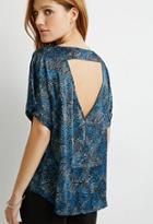 Forever21 Abstract Printed Sateen Blouse