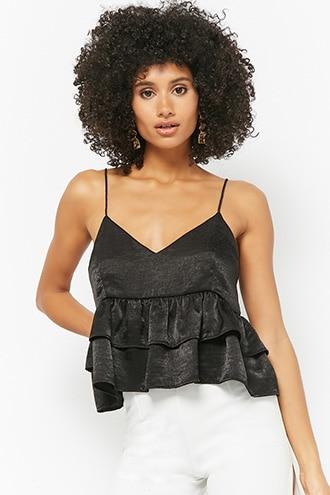 Forever21 Satin Tiered Cami Top