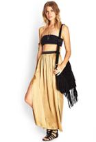 Forever21 M-slit Satin Maxi Skirt