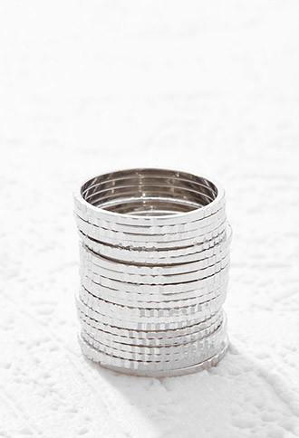 Forever21 Ridged-band Ring Set (silver)
