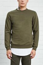 21 Men Men's  Ribbed Panel Sweatshirt