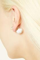 Forever21 Faux Crystal Ball Dual Studs
