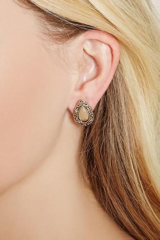 Forever21 Ornate Almond-shaped Studs