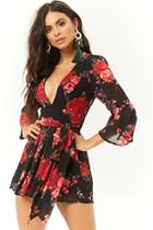Forever21 Floral Print Chiffon Romper