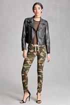 Forever21 Women's  Camo Print Distressed Pants