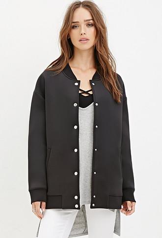 Forever21 Scuba Knit Bomber Jacket