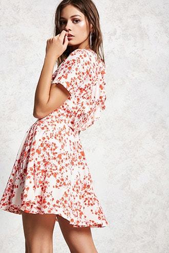 Forever21 Floral Cutout Back Dress