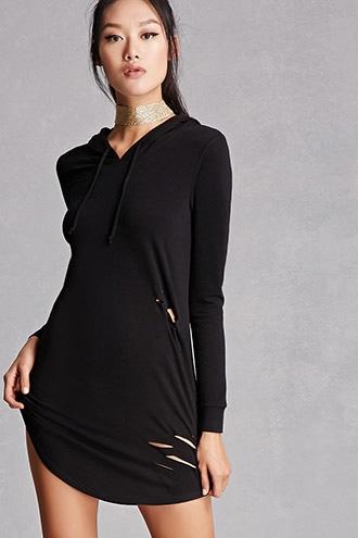 Forever21 Distressed Hooded Dress