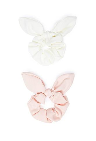 Forever21 Bow Scrunchie Set (cream/peach)