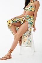 Forever21 Tropical Animal Print Swim Cover-up Wrap Sarong