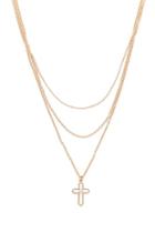 Forever21 Rhinestone Cross Charm Necklace
