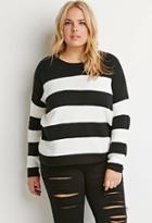 Forever21 Plus Stripe Mixed Knit Sweater