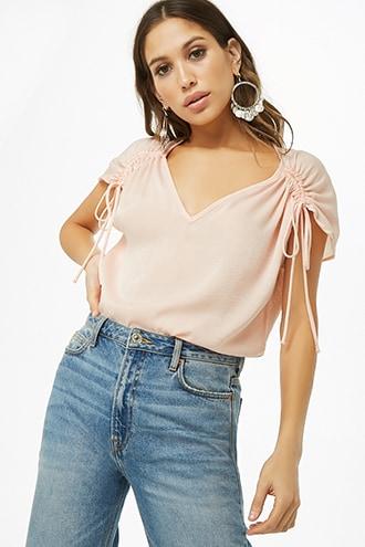 Forever21 Ruched Satin Top