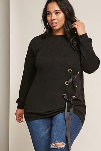 Forever21 Plus Size Lace-up Sweater Dress