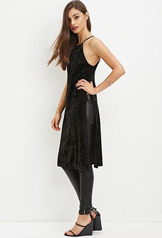 Forever21 Velveteen High-slit Tunic