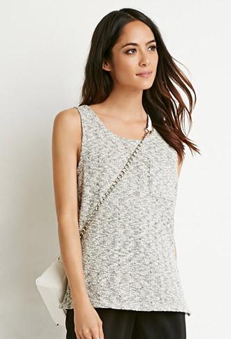 Forever21 Marled Knit Pocket Tank