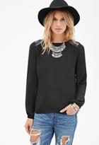 Forever21 Contemporary Lace-paneled Blouse