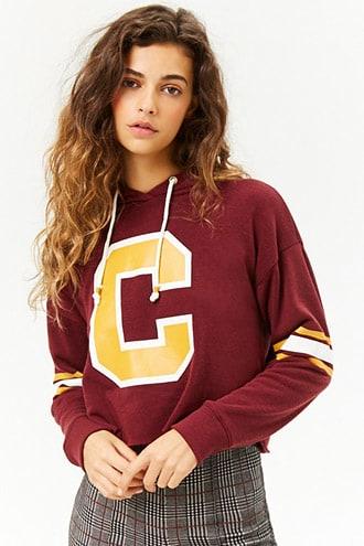 Forever21 Monogram Varsity Pullover Hoodie
