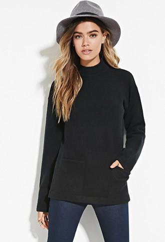 Forever21 Women's  Black Mock Neck Sweater