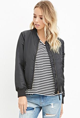 Forever21 Women's  Classic Bomber Jacket