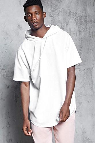 Forever21 Ribbed Short-sleeve Hoodie