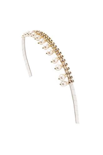 Forever21 Rhinestone Faux Pearl Satin Ribbon Headband