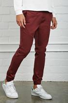 21 Men Men's  Burgundy Drawstring Woven Joggers