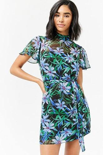 Forever21 Sheer Floral Shift Dress