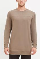 21 Men Men's  Olive Longline Fleece Sweatshirt