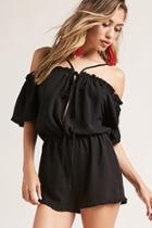 Forever21 Ruffled Open-shoulder Romper
